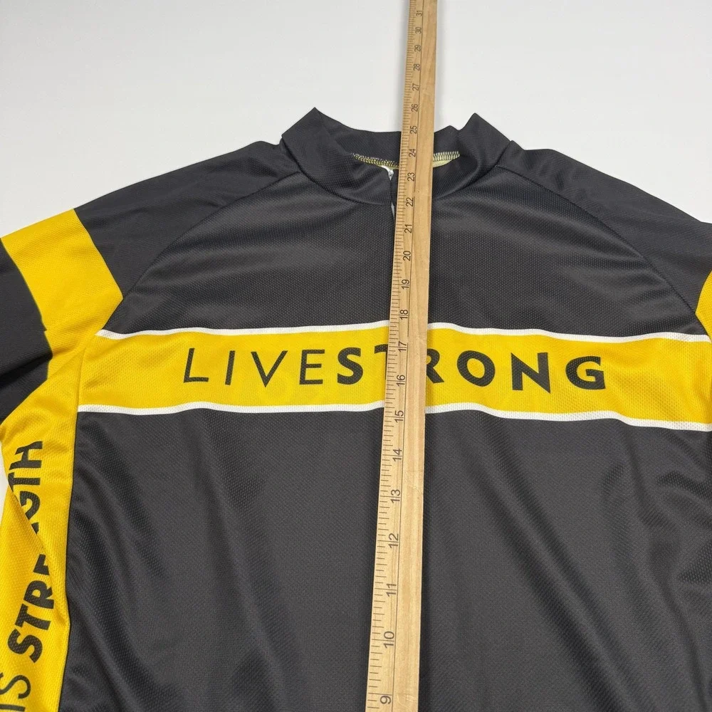 Nike Livestrong WEAR YELLOW Cycling Jersey Mens Large Black Yellow Italy